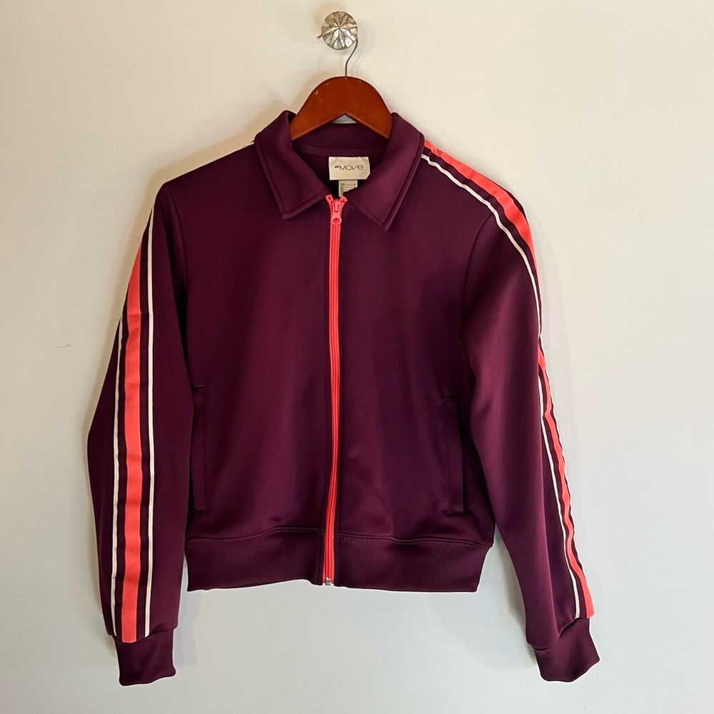 H&M MOVE Marron Burgundy Zipup Track Jacket Small